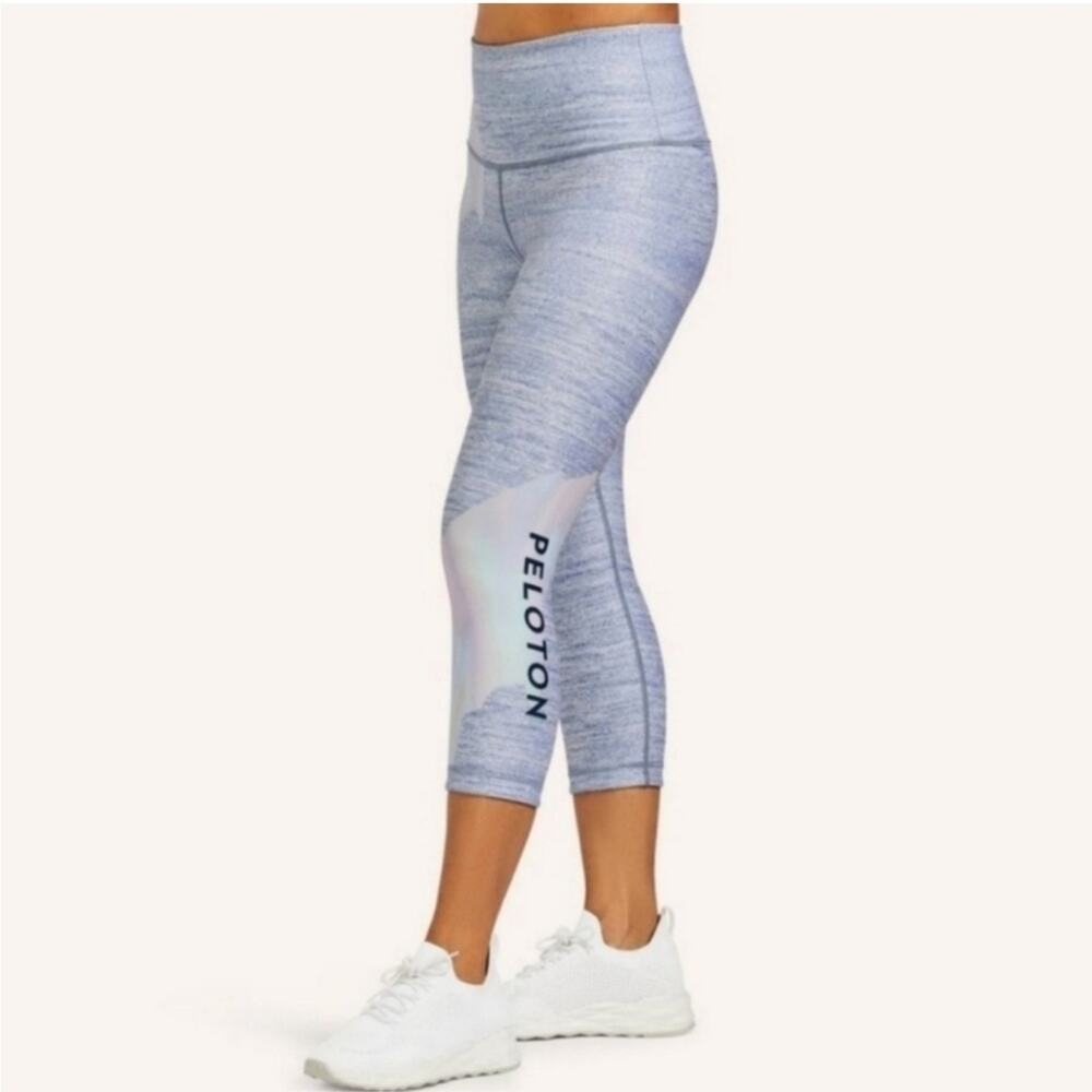 Peloton x WITH | White Opal Rainbow Crop Capri Leggings High Waisted Small